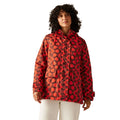 Red-Burnt Henna - Lifestyle - Regatta Womens-Ladies Orla Kiely Floral Mid Length Waterproof Jacket