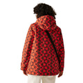 Red-Burnt Henna - Pack Shot - Regatta Womens-Ladies Orla Kiely Floral Mid Length Waterproof Jacket