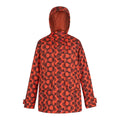Red-Burnt Henna - Front - Regatta Womens-Ladies Orla Kiely Floral Mid Length Waterproof Jacket