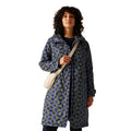 Blue-Dark Olive - Lifestyle - Regatta Womens-Ladies Orla Kiely Floral Long Length Waterproof Jacket