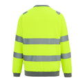 Yellow - Back - Regatta Professional Mens Pro Contract Hi-Vis Crew Neck Sweatshirt