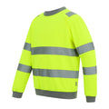Yellow - Side - Regatta Professional Mens Pro Contract Hi-Vis Crew Neck Sweatshirt