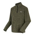 Oil Green - Side - Regatta Mens Thompson Marl Half Zip Fleece Jacket