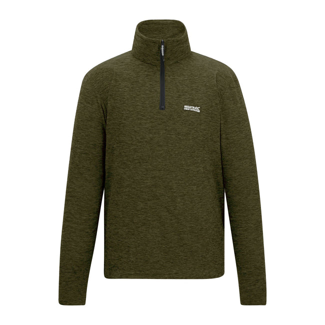 Olive Night - Front - Regatta Mens Thompson Marl Half Zip Fleece Jacket