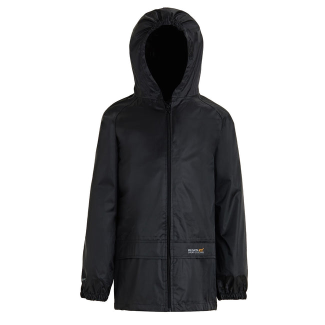 Black - Front - Regatta Great Outdoors Childrens-Kids Stormbreak Waterproof Jacket