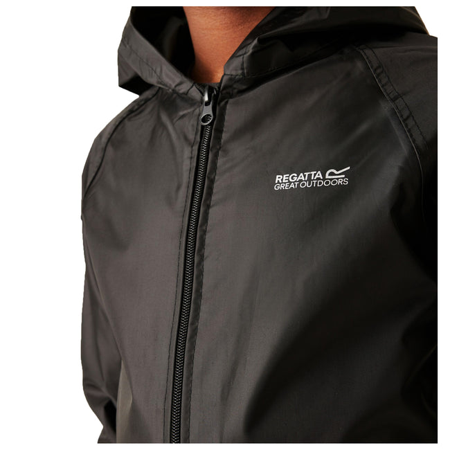 Black - Lifestyle - Regatta Great Outdoors Childrens-Kids Stormbreak Waterproof Jacket