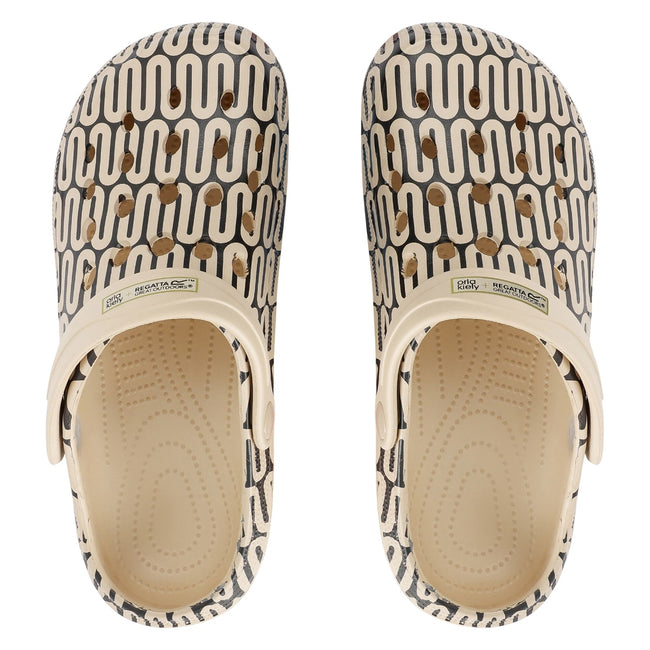 Monochrome - Pack Shot - Regatta Womens-Ladies Orla Kiely Wiggle Clogs