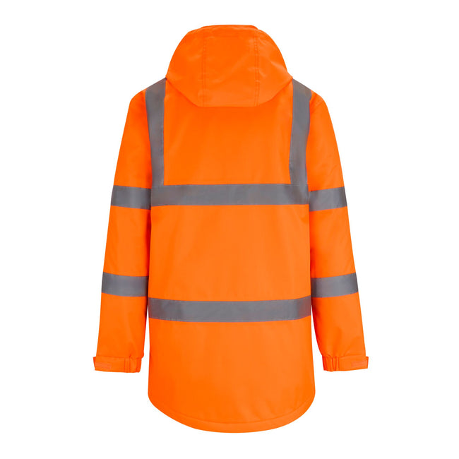Orange - Back - Regatta Mens Pro Contract Dover Hi-Vis Parka