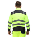 Yellow - Back - Regatta Mens Two Tone Thermal Hi-Vis Jacket