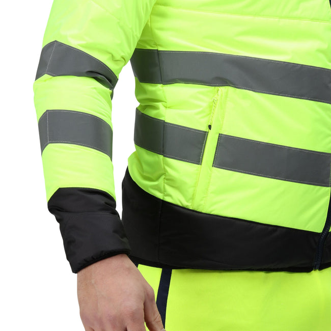 Yellow - Side - Regatta Mens Two Tone Thermal Hi-Vis Jacket