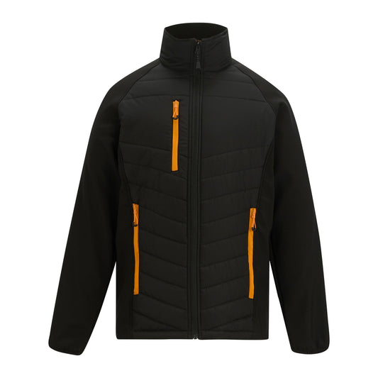 Black-Orange Pop - Front - Regatta Mens Full Zip Padded Jacket
