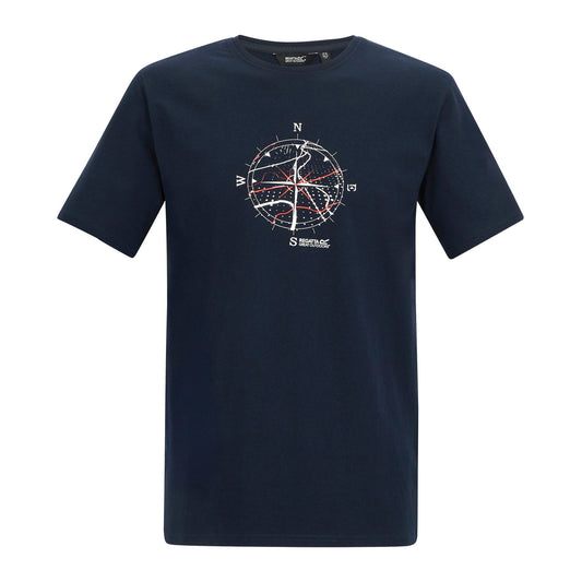 Navy - Front - Regatta Mens Cline IX Compass T-Shirt