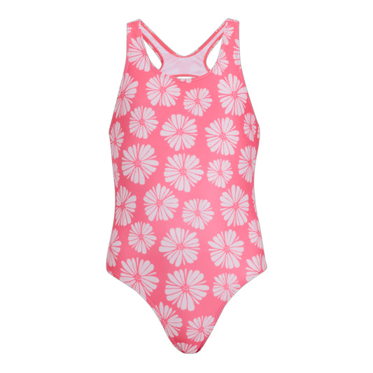 Pink Haze-Petal - Front - Regatta Girls Katrisse Flower One Piece Swimsuit