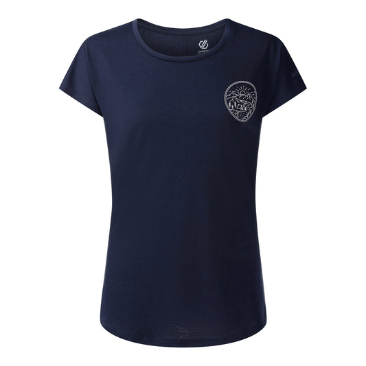Navy - Front - Dare 2B Womens-Ladies Serenity Mountain Scene T-Shirt