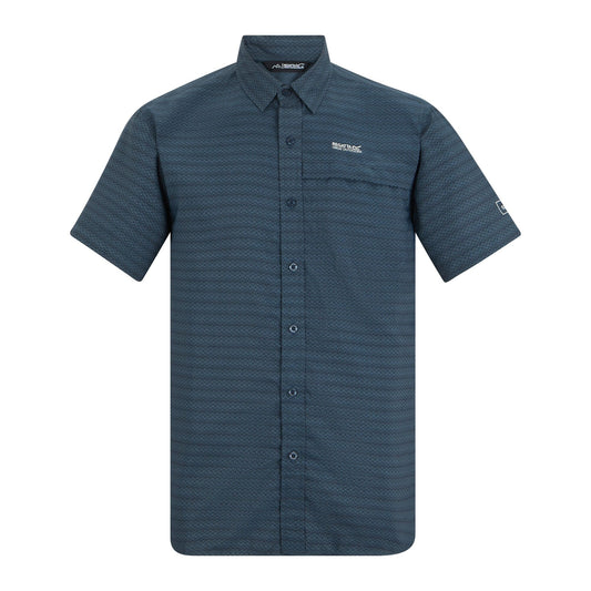 China Blue - Front - Regatta Mens Mindano Triangle Short-Sleeved Shirt