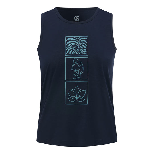 Navy - Front - Dare 2B Womens-Ladies Harmonic Mandala Lotus Bamboo Vest Top