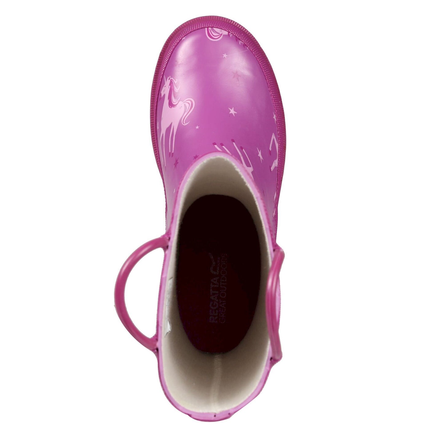 Unicorn-Red Ochre - Close up - Regatta Great Outdoors Childrens-Kids Minnow Patterned Wellington Boots