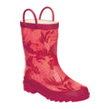 Unicorn-Red Ochre - Front - Regatta Great Outdoors Childrens-Kids Minnow Patterned Wellington Boots