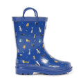 Petrol Blue - Back - Regatta Great Outdoors Childrens-Kids Minnow Patterned Wellington Boots