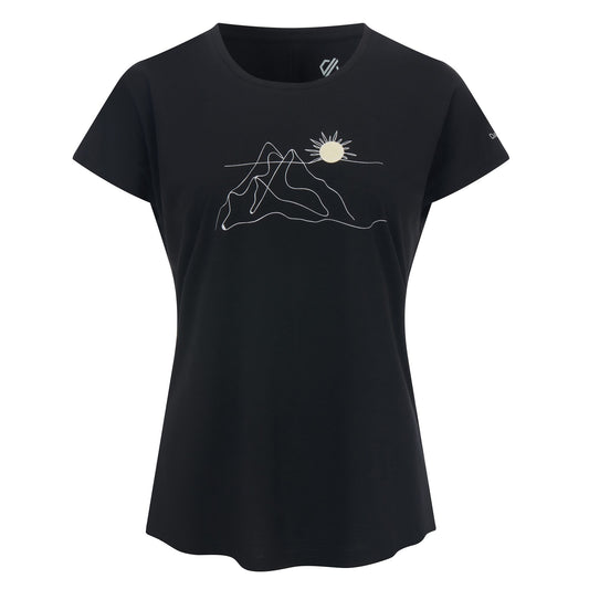 Black - Front - Dare 2B Womens-Ladies Serenity Linear Mountain T-Shirt