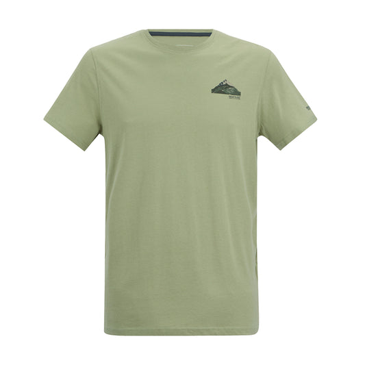 Light Sage - Front - Regatta Mens Breezed Moon Mountain T-Shirt
