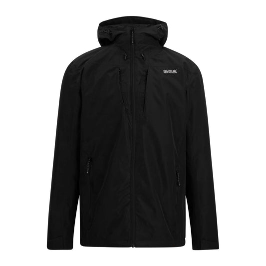 Black - Front - Regatta Mens Calderdale Colour Block Waterproof Jacket