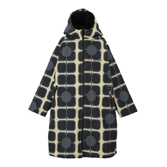 Monochrome - Front - Regatta Girls Orla Kiely Poppy Changing Robe
