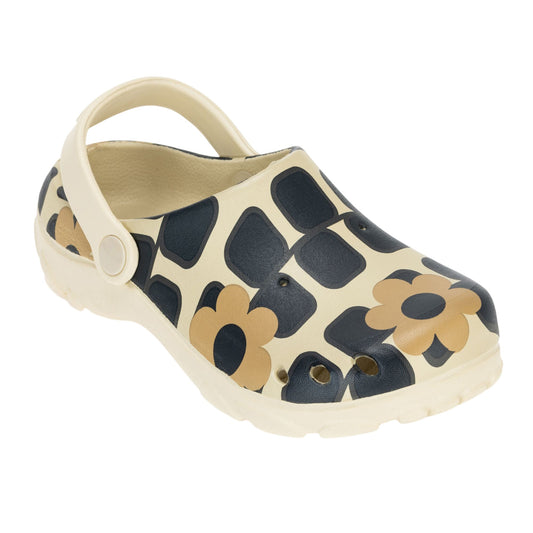 Monochrome - Front - Regatta Childrens-Kids Orla Kiely Giant Flower Clogs