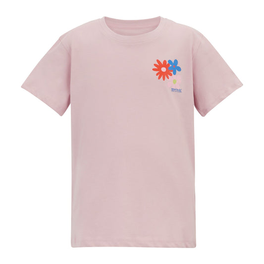 Powder Lilac - Front - Regatta Childrens-Kids Bosley Floral Back Print T-Shirt