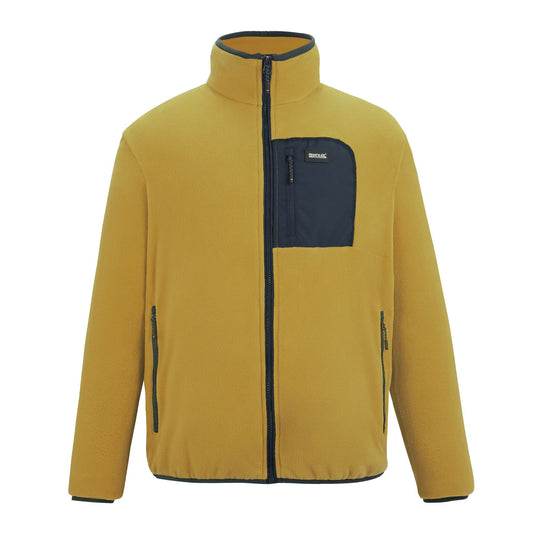 Wood Brown-Navy - Front - Regatta Mens Frankie Full Zip Fleece Jacket
