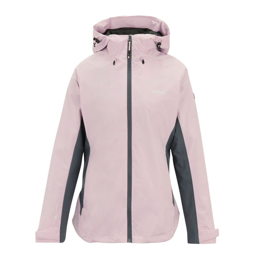 Powder Lilac-Dark Storm - Front - Regatta Womens-Ladies Frina Waterproof Jacket