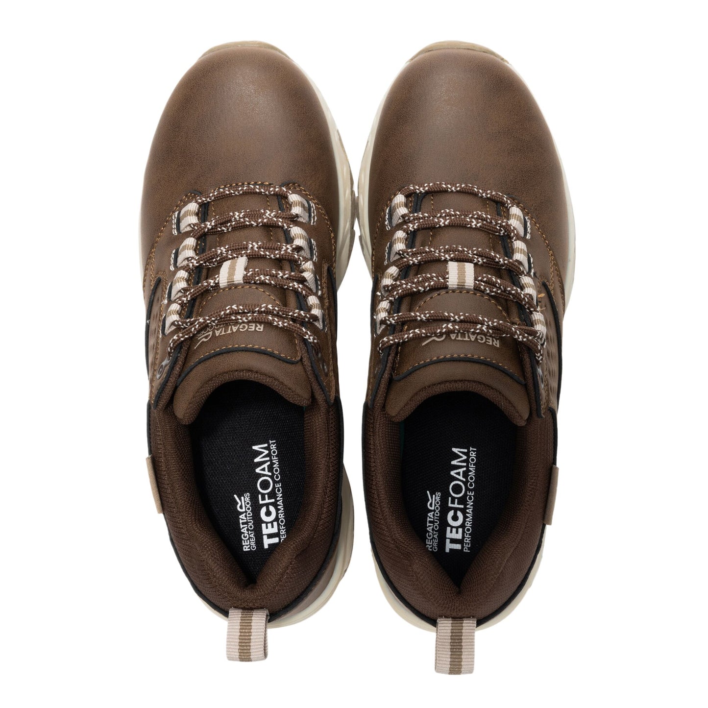 Chestnut-Warm Beige - Close up - Regatta Womens-Ladies Amble Synthetic Leather Waterproof Walking Shoes
