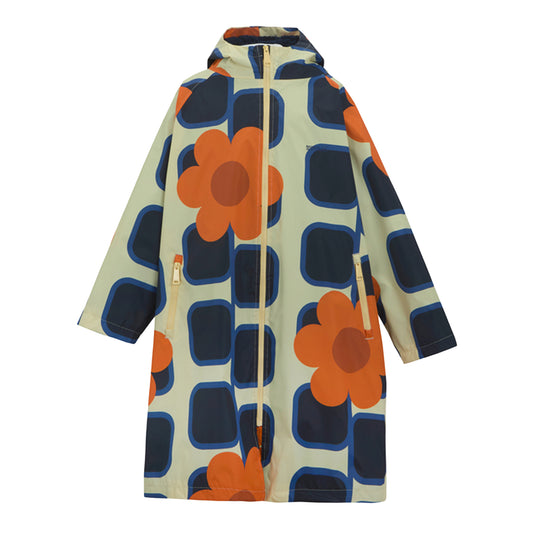 Orange - Front - Regatta Girls Orla Kiely Giant Square Flower Changing Robe