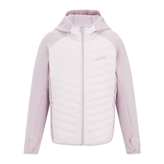 Powder Lilac-Pink Haze - Front - Regatta Childrens-Kids Andreson Hybrid Padded Jacket