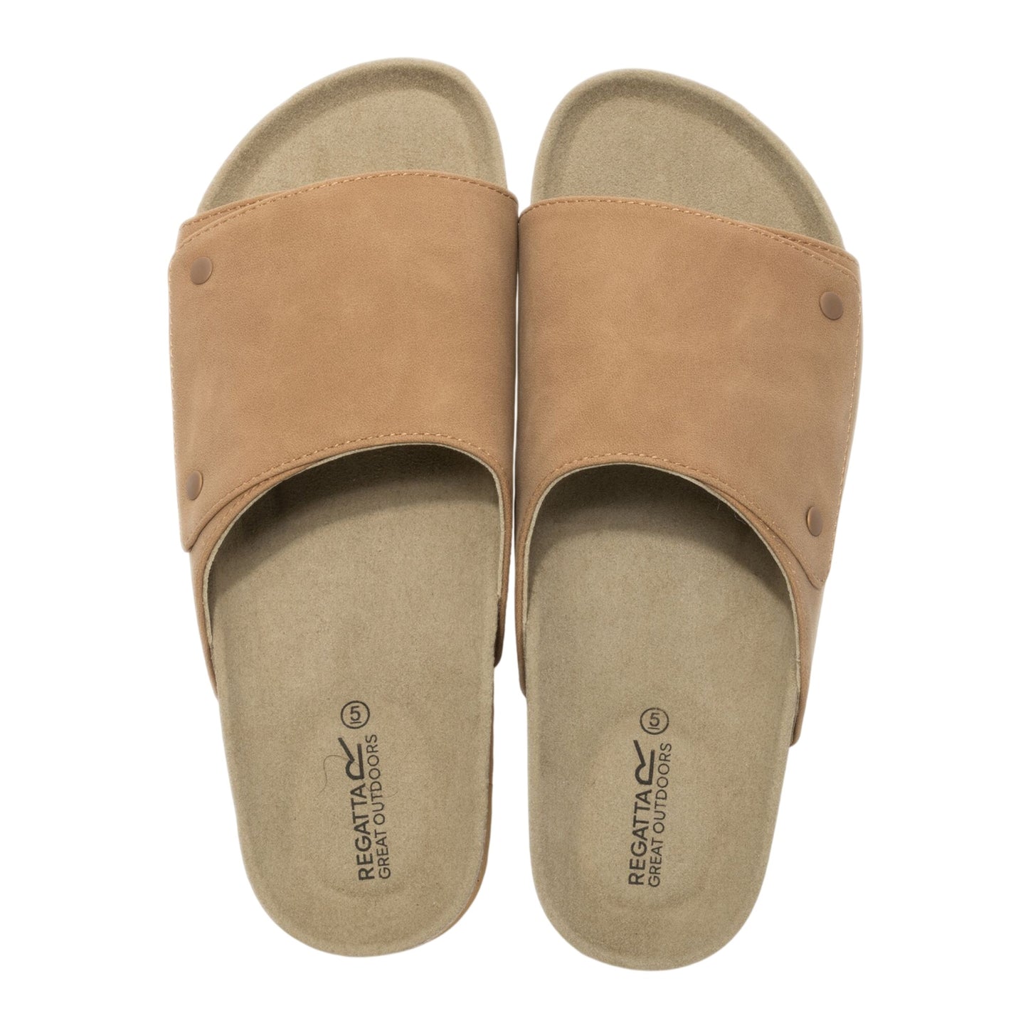 Burnt Tan - Close up - Regatta Womens-Ladies Coasten Sliders