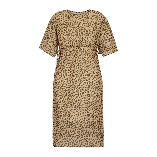 Yellow-Brown - Front - Regatta Womens-Ladies Avorno Abstract Leopard Print Kaftan