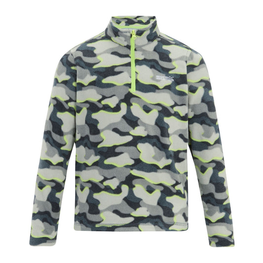 Dark Storm - Front - Regatta Childrens-Kids Hot Shot II Camo Fleece Top