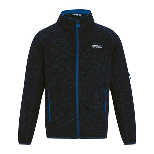Navy-Olympian Blue Marl - Front - Regatta Childrens-Kids Newhill Fleece Jacket