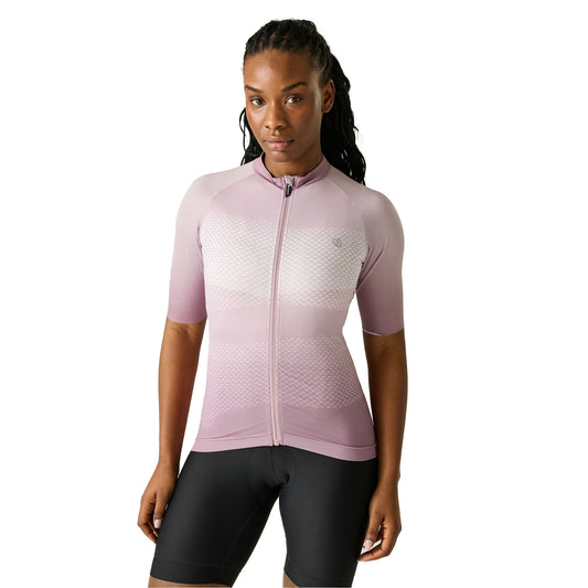 Mauve Shadow - Front - Dare 2B Womens-Ladies Lightning Gradient Print Half-Sleeved Cycling Jersey