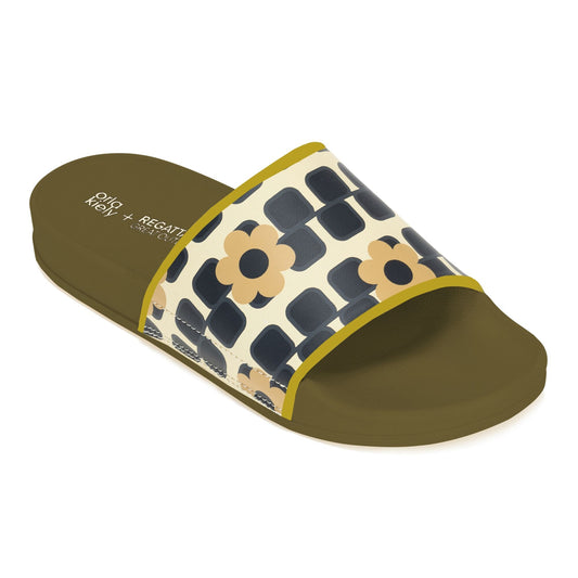 Monochrome - Front - Regatta Womens-Ladies Orla Kiely Giant Square Flower Sliders