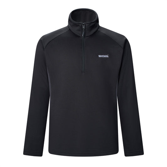 Black - Front - Regatta Mens Thiek Logo Fleece Midlayer