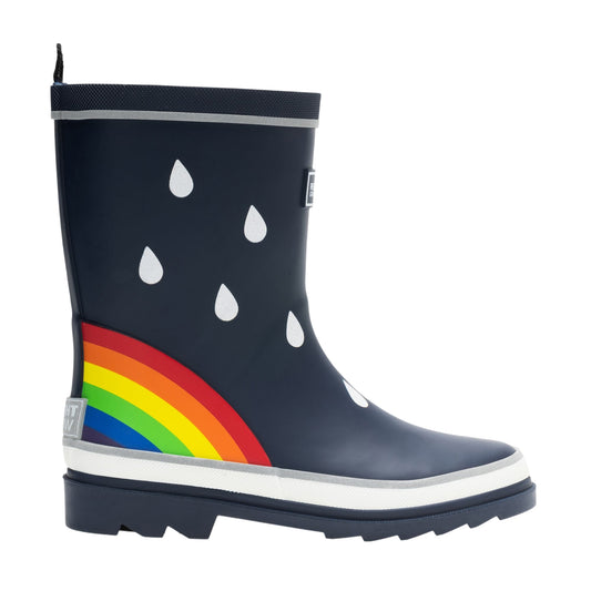 Navy - Front - Regatta Childrens-Kids Mudplay III Rainbow Wellington Boots