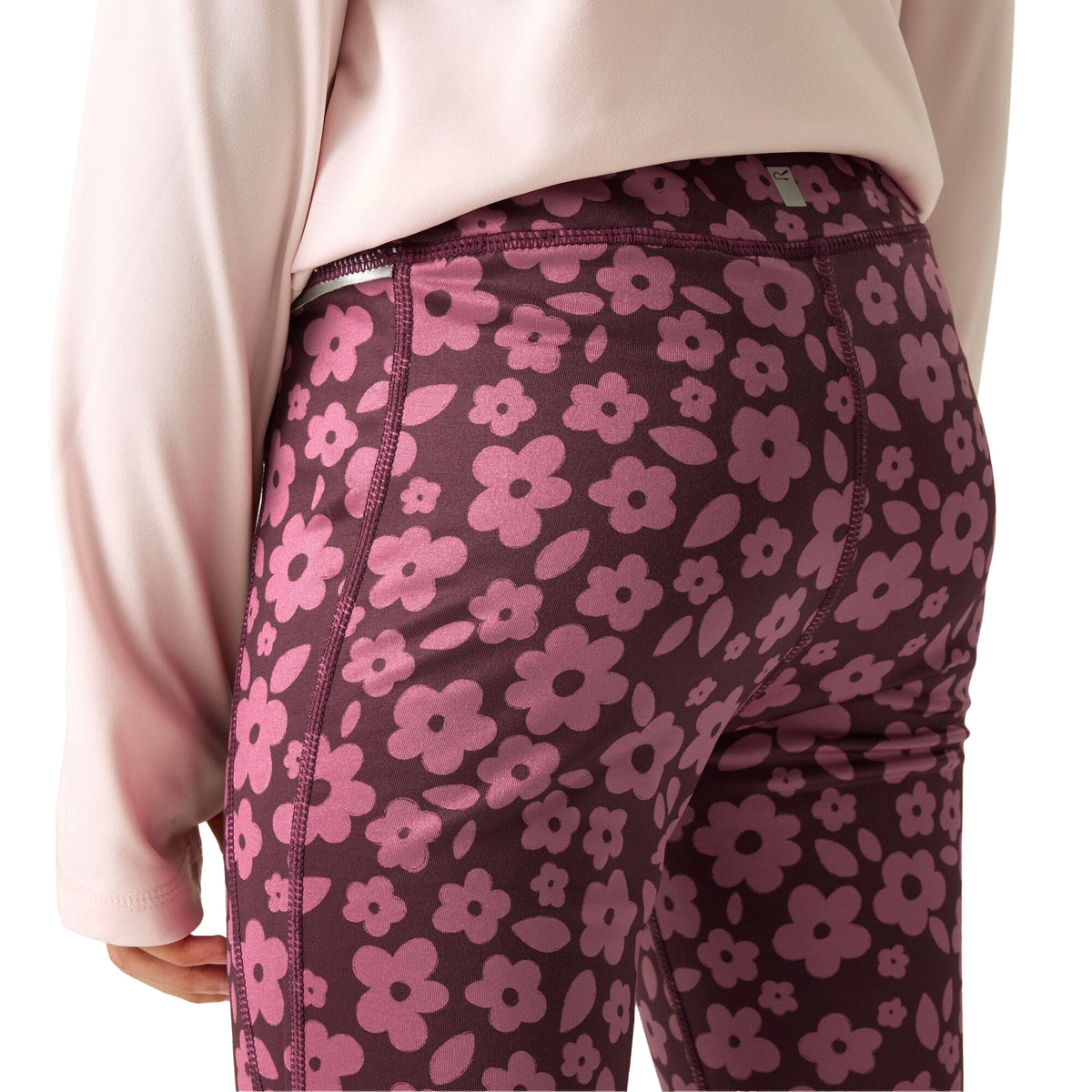 Fig Violet - Close up - Regatta Childrens-Kids Barlia Floral All-Over Print Leggings
