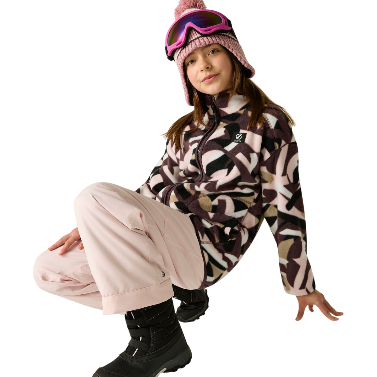 Huckleberry - Close up - Regatta Childrens-Kids Wing It Abstract Full Zip Fleece Jacket