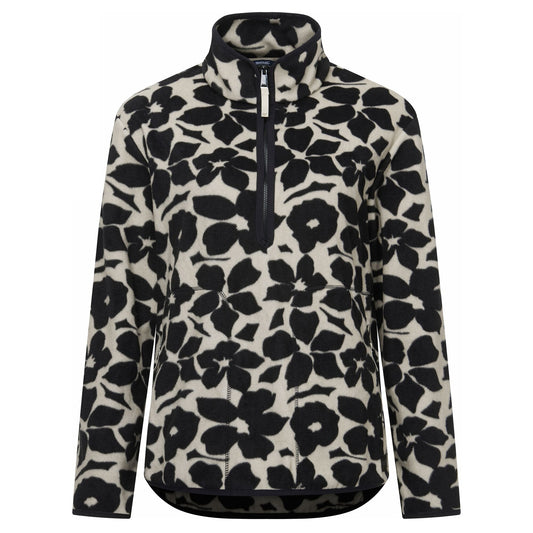 Black-White - Front - Regatta Womens-Ladies Frankie Shadow Flower Half Zip Fleece