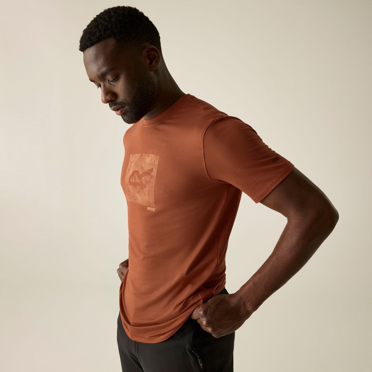 Rooibos Tea - Close up - Regatta Mens Fingal Abstract Stretch Logo T-Shirt