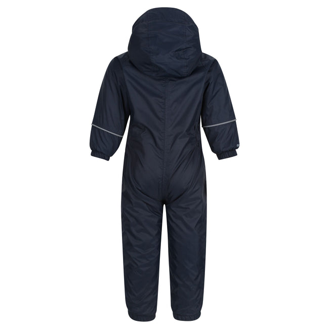 Navy - Back - Regatta Great Outdoors Childrens Toddlers Splosh III Waterproof Rainsuit