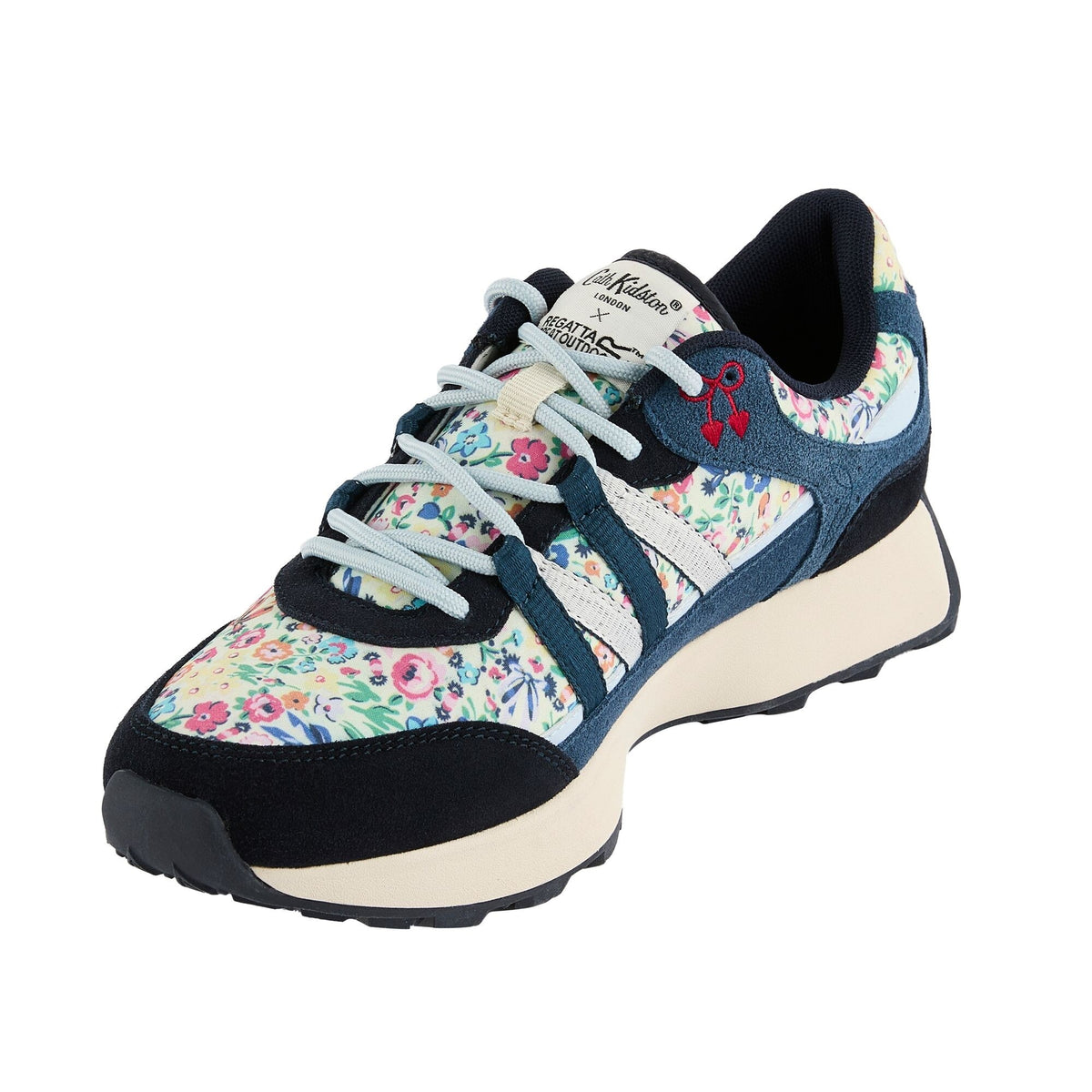 Cream-Navy - Close up - Regatta Womens-Ladies Cath Kidston Harmony Ditsy Suede Trainers