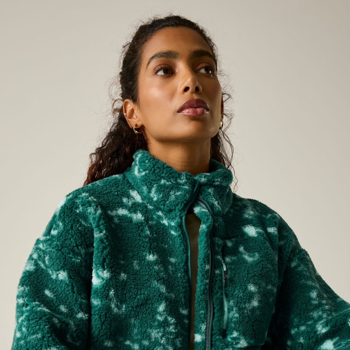 Mediterranea - Close up - Regatta Womens-Ladies Roswind Brush Stroke Water Resistant Fleece Jacket