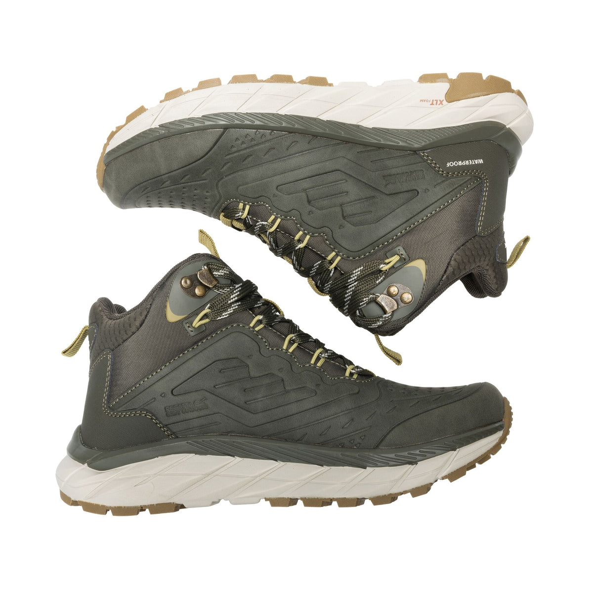 Olive Night-Desert Khaki - Close up - Regatta Womens-Ladies Derino Mid Cut Walking Boots